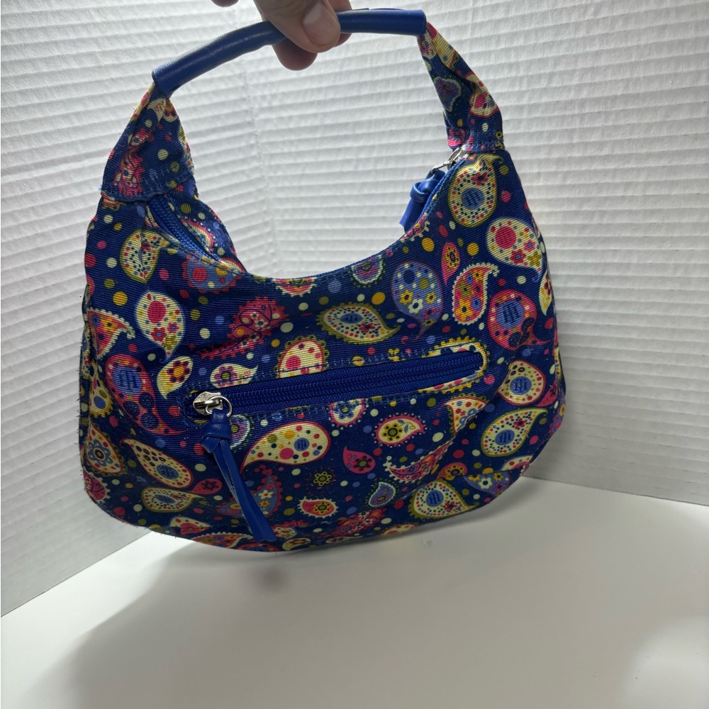 Vintage Tommy Hilfiger Blue Paisley HT logo Tote Bag Nylon‎ Changeable Shape - Picture 7 of 13